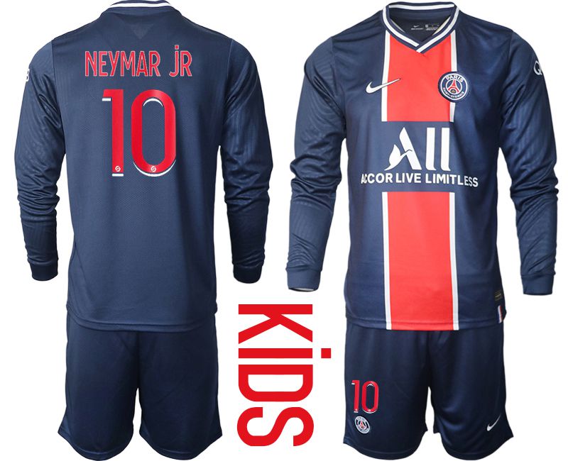 Youth 2020-2021 club Paris St German home long sleeve #10 blue Soccer Jerseys->paris st german jersey->Soccer Club Jersey